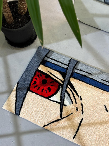 Anime Eyes Tufted Rug, Bedroom Decor, Living Room Decor, Anime character Rug, Anime Fan Gift, Gift for Him, Gift for Her