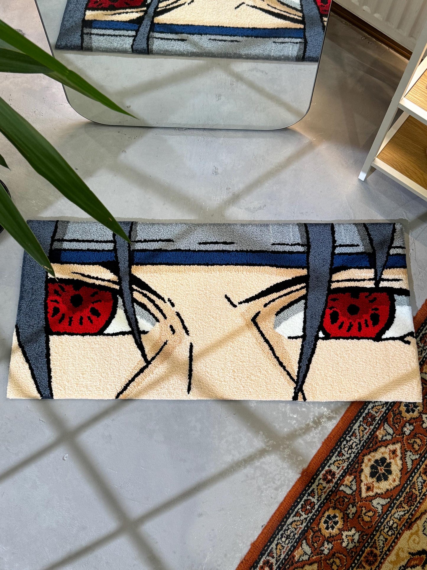 Anime Eyes Tufted Rug, Bedroom Decor, Living Room Decor, Anime character Rug, Anime Fan Gift, Gift for Him, Gift for Her