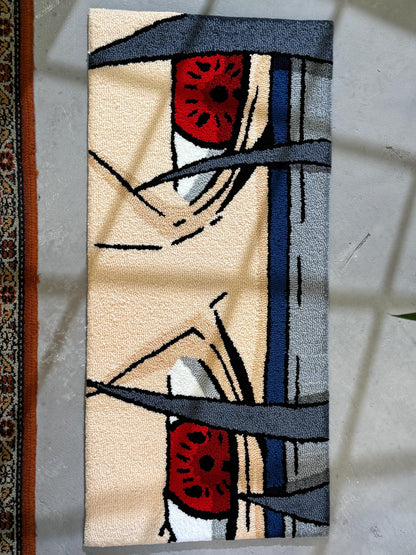 Anime Eyes Tufted Rug, Bedroom Decor, Living Room Decor, Anime character Rug, Anime Fan Gift, Gift for Him, Gift for Her