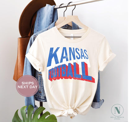 Retro Kansas Football Shirt, Vintage Kansas Football Shirt, Lawrence Kansas Shirt, College Football Shirt