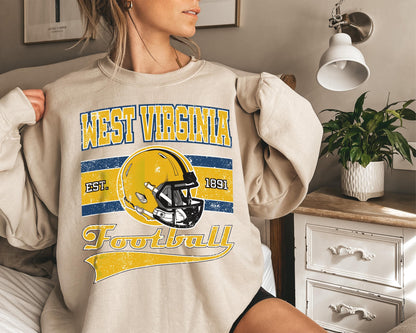 West Virginia Football Sweatshirt, Vintage West Virginia Crewneck, Retro West Virginia , West Virginia Varsity , West Virginia Long Sleeve