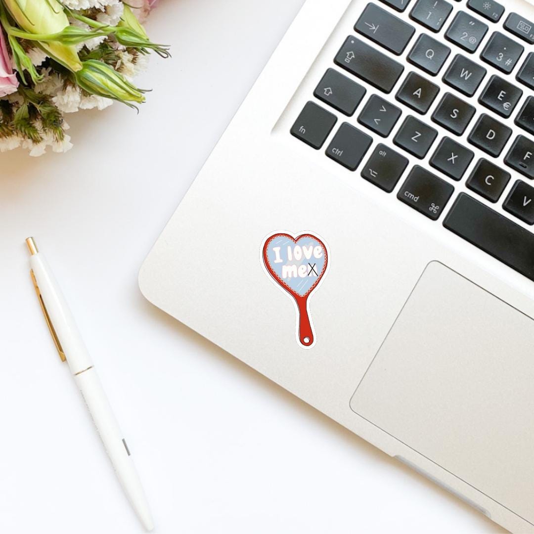 I Love ME Hand Mirror Sticker | Bookish Stickers | Kindle Stickers | Mental Health | Trendy Stickers | Positivity Affirmation