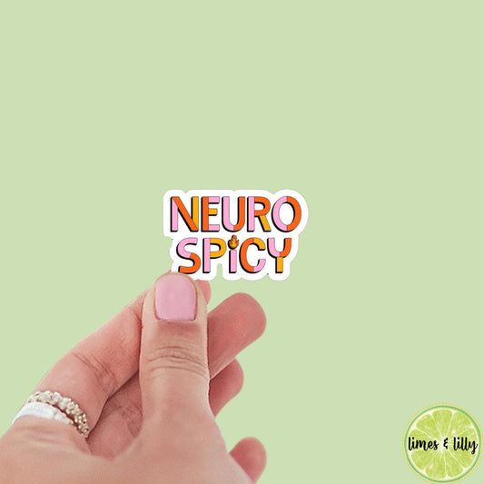 Neurospicy Neuro Spicy Word Sticker, bookish stickers, spicy books, book stickers, kindle stickers, mental health, neurodivergent