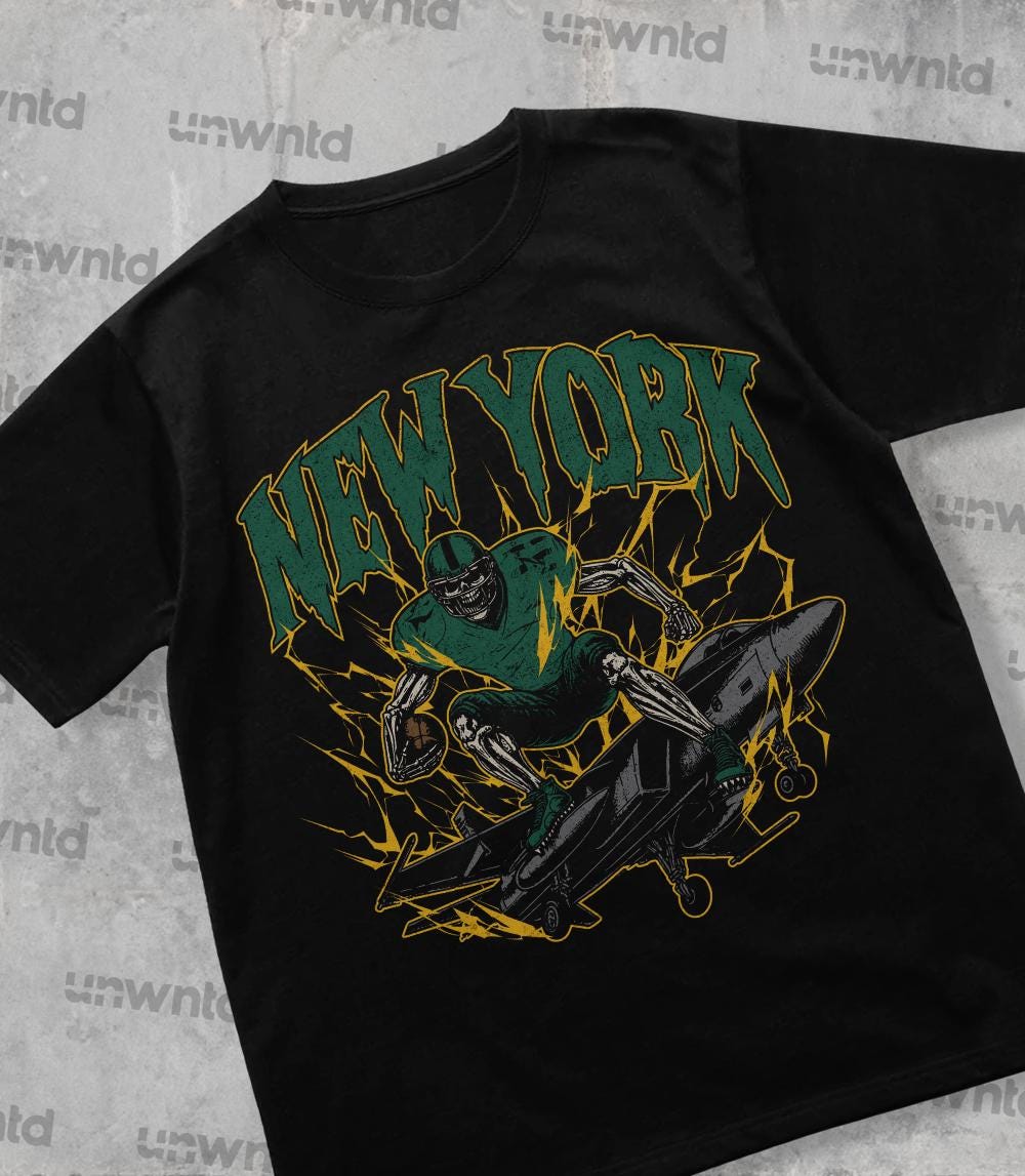 New York Football Shirt - Graphic Tees - Skeleton Shirt - Merch Tee - Gift Shirt - Bootleg Shirt - Vintage - Skeleton Football Shirt