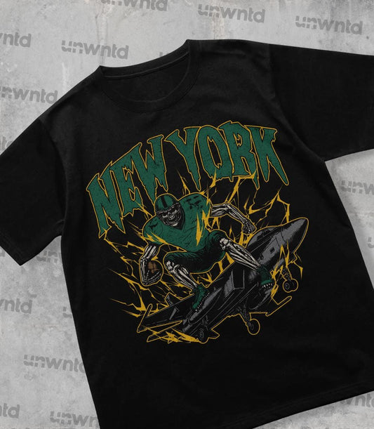 New York Football Shirt - Graphic Tees - Skeleton Shirt - Merch Tee - Gift Shirt - Bootleg Shirt - Vintage - Skeleton Football Shirt
