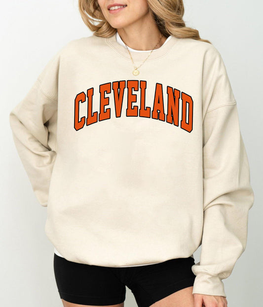 Vintage Cleveland Football Sweatshirt, Trendy Cleveland Football Fan Gift, Cleveland Game Day Shirt, Cleveland Sweatshirt