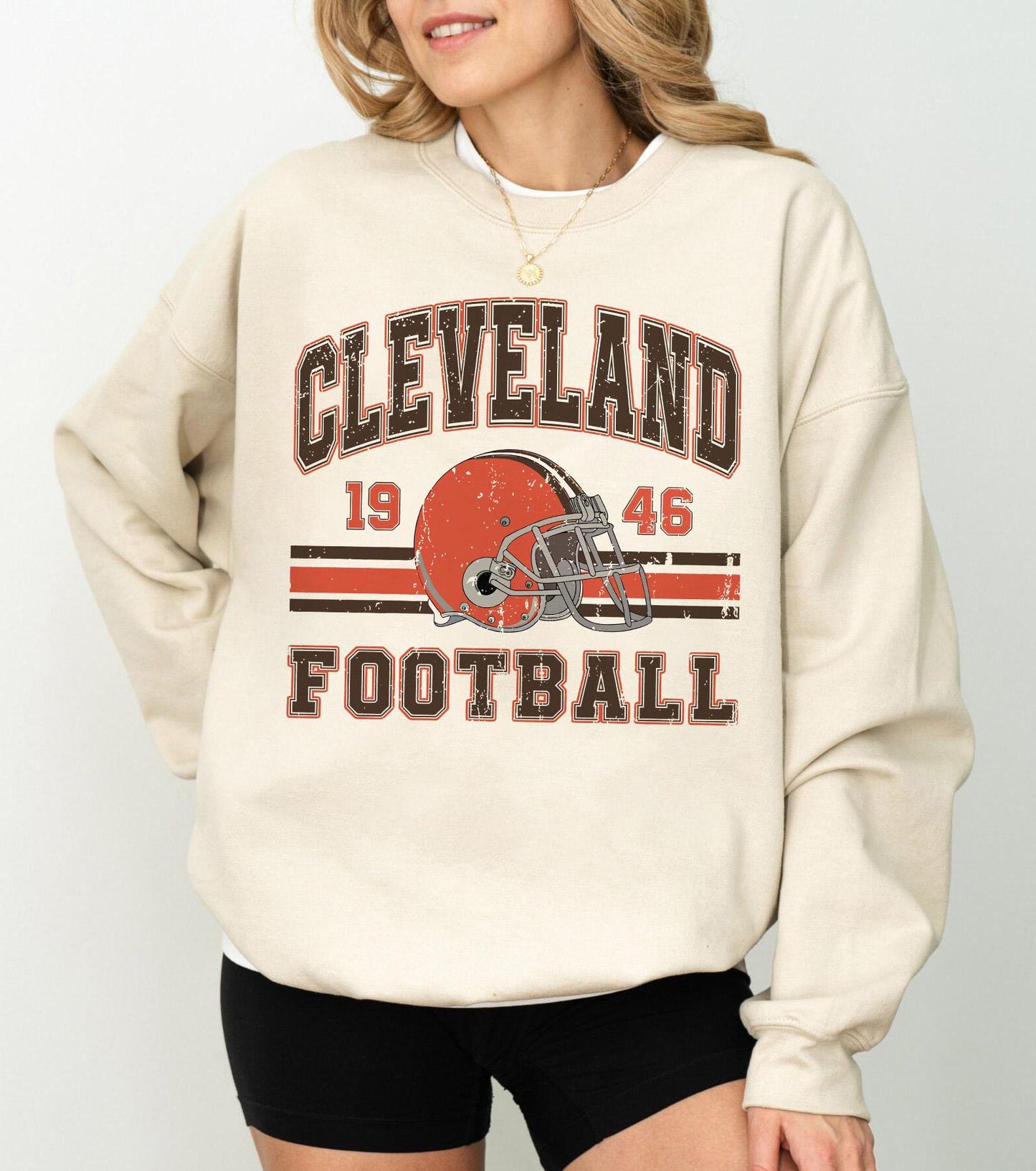 Cleveland Football Vintage Style Sweatshirt, Trendy Cleveland Football Fan Gift, Cleveland Game Day Shirt, Cleveland Sweatshirt