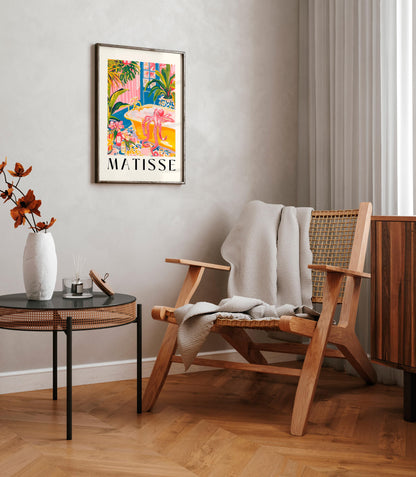 Matisse Octopus Bathroom Art Print: Pink Tropical Maximalism Style