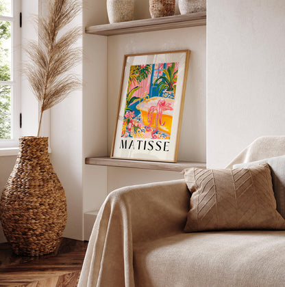 Matisse Octopus Bathroom Art Print: Pink Tropical Maximalism Style