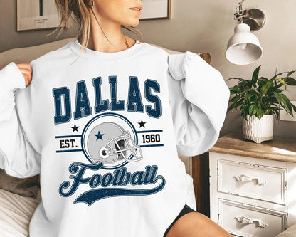 Vintage Dallas Football Sweatshirt, Dallas Game Day Shirt, Dallas Shirt, Game Day Shirt, Trendy Dallas Football Fan Gift.