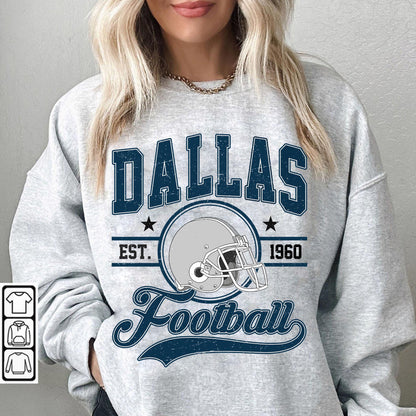 Vintage Dallas Football Sweatshirt, Dallas Game Day Shirt, Dallas Shirt, Game Day Shirt, Trendy Dallas Football Fan Gift.