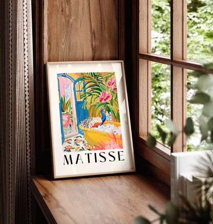 Peacock in Bathtub Art Print: Funny Mid-Century Modern Bathroom Decor