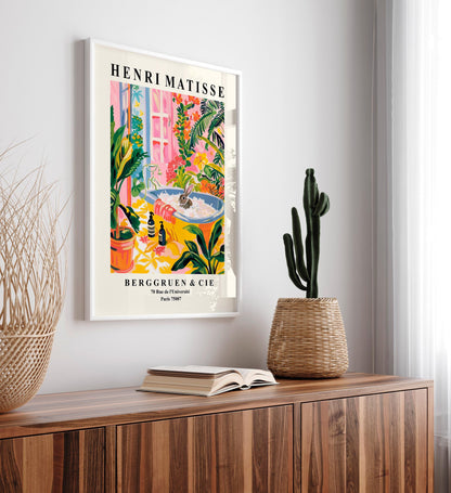 Bunny in Bathtub Art Print: Matisse Style Bathroom Decor