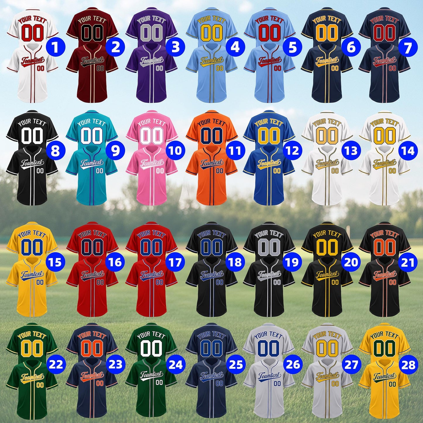 Custom Embroidered Baseball Jersey Personalized Team Logo Name and Number Unisex Sportswear Breathable Design Suitable for All Ages