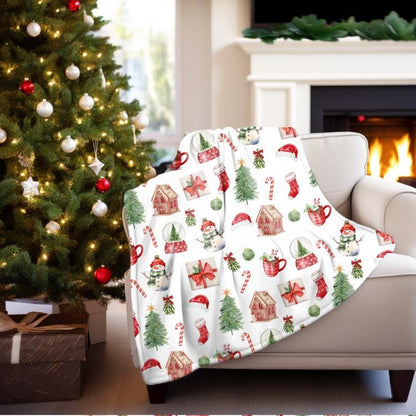 Christmas Throw Blanket - Christmas Movie Watching Blanket, Christmas Decor, Holiday Blanket, Holiday Decor Blanket, Christmas Throw Gift