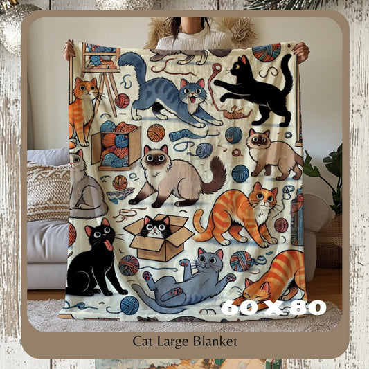Personalized Cat Blanket for Cat Lovers - Sherpa Throw Gift for Cat Moms & Pet Parents - Custom Pet Blanket