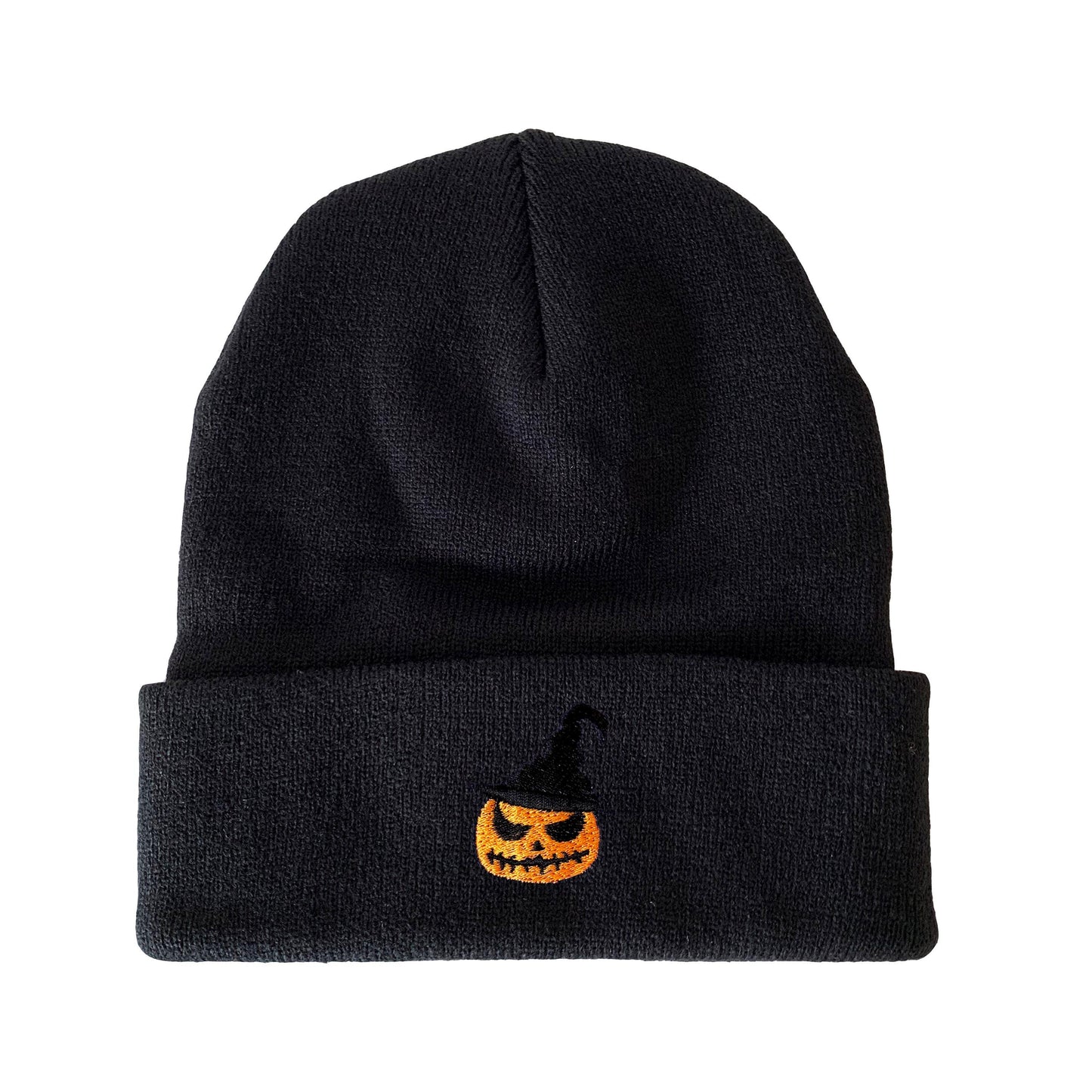 Witch Pumpkin Embroidered Pumpkin Beanie Halloween Beanie Winter Beanie