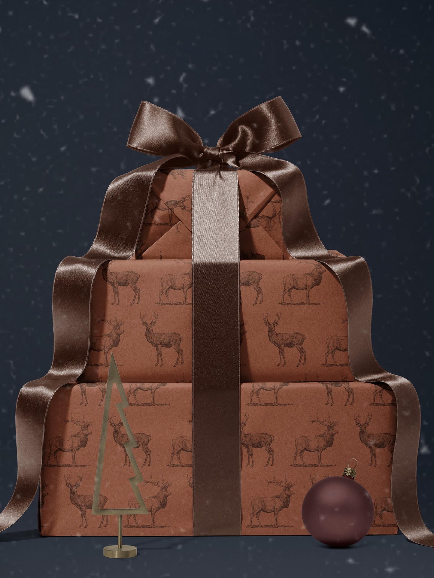 Forest Wrapping Paper Deer Gift Wrap Elk Wrapping Paper Bachelor Party Gift for Him Manly Gift Box Wrap Outdoor Theme Party Hunting Gift