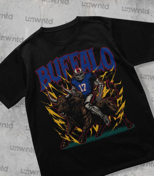 Buffalo Football Shirt - Graphic Tees - Skeleton Shirt - Merch Tee - Gift Shirt - Bootleg Shirt - Vintage - Skeleton Football Shirt