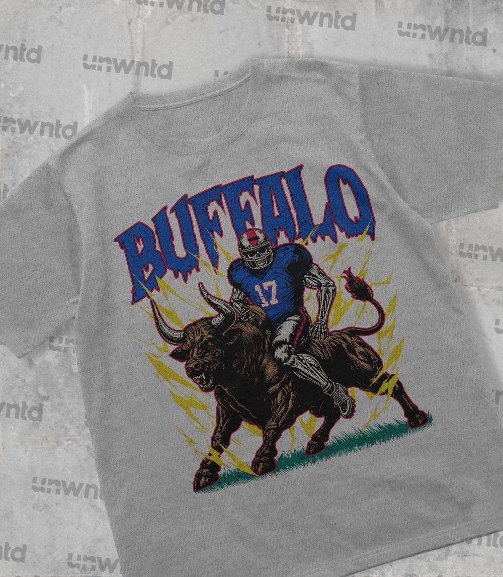 Buffalo Football Shirt - Graphic Tees - Skeleton Shirt - Merch Tee - Gift Shirt - Bootleg Shirt - Vintage - Skeleton Football Shirt
