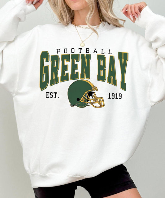 Retro Green Bay Football 90s Style Sweatshirt, Trendy Green Bay Football Fan Shirts, Green Bay, Game Day Shirt, Football Crewneck Shirt