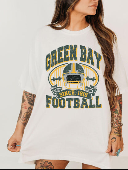 Green Bay Football Retro 90s Style Sweatshirt, Trendy Green Bay Football Fan Shirts, Green Bay, Game Day Shirt, Football Crewneck Shirt