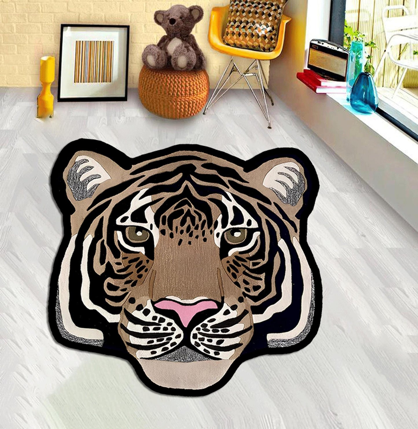 Animal Tiger Head Rug, Fierce Tiger Face Rug, Animal Patterned Tiger Rug, for Home,tiger Animal Lover Gift,tiger rug, carpet for living room