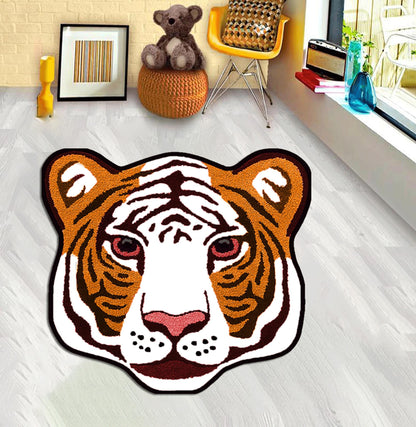 Animal Tiger Head Rug, Fierce Tiger Face Rug, Animal Patterned Tiger Rug, for Home,tiger Animal Lover Gift,tiger rug, carpet for living room
