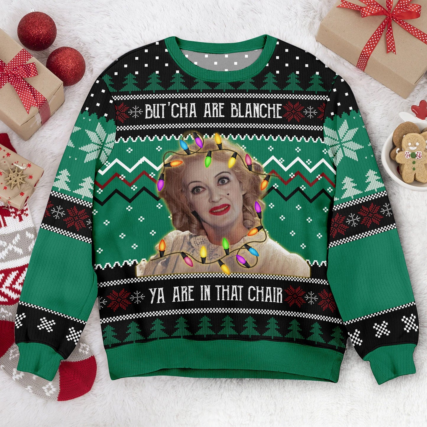 Baby Jane Christmas Ugly Sweater: Acrylic Wool Blend Holiday Sweatshirt