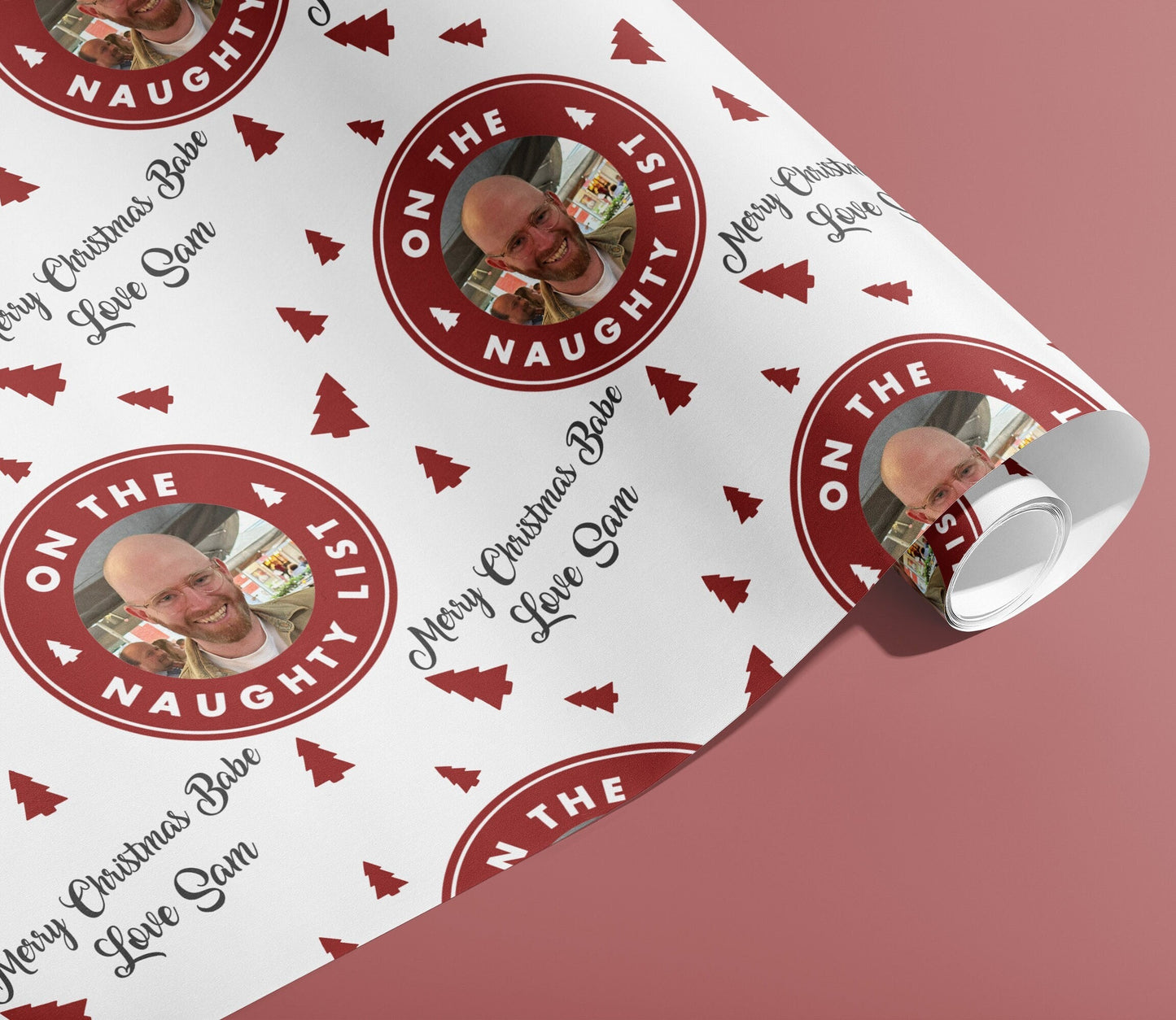 Personalised Christmas Wrapping Paper, Custom Gift Wrap, Naughty List, Your Details, Holiday, Packing Paper, Christmas, Santa Hat, xmas
