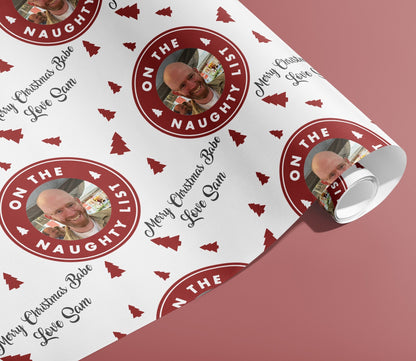 Personalised Christmas Wrapping Paper, Custom Gift Wrap, Naughty List, Your Details, Holiday, Packing Paper, Christmas, Santa Hat, xmas