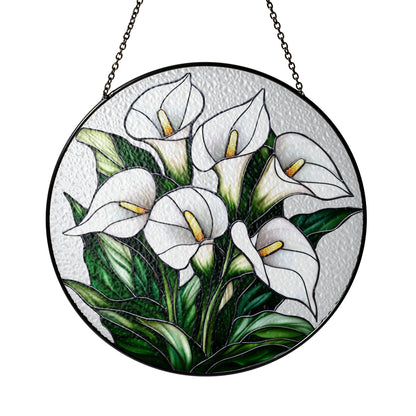 Calla Lily flower Stained glass Suncatcher, Calla Lily Suncatcher, Gift For Calla Lily Lovers, Gift For Him, Gift For Her, Garden Decoration