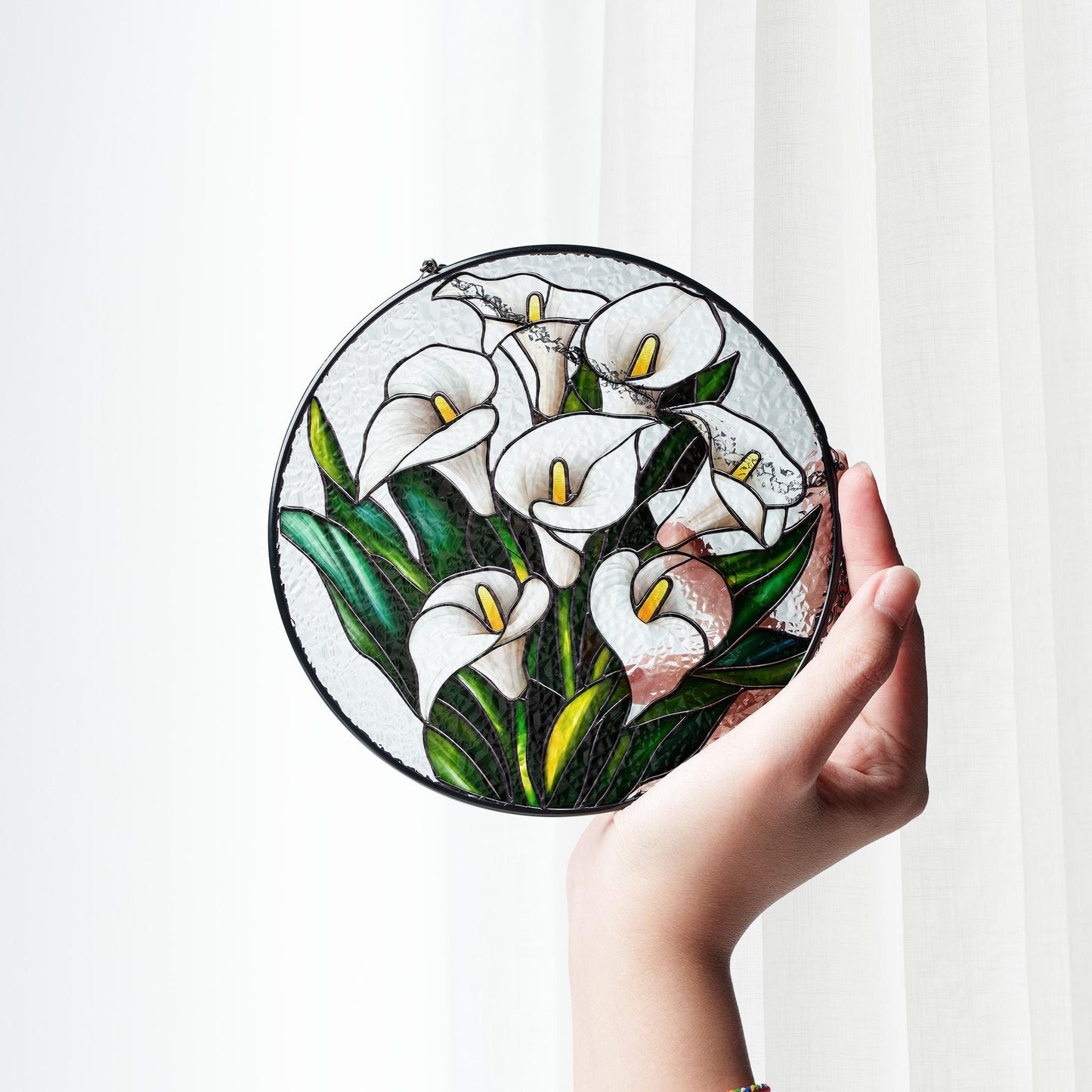 Calla Lily flower Stained glass Suncatcher, Calla Lily Suncatcher, Gift For Calla Lily Lovers, Gift For Him, Gift For Her, Garden Decoration