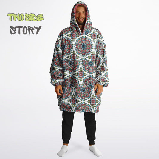 Mandala Print Reversible Snug Hoodie,Hooded Blanket,Blanket Sleeves,Lounge Wear,Novelty Birthday Christmas Gifts,Gift for Her,Gift for Yogi