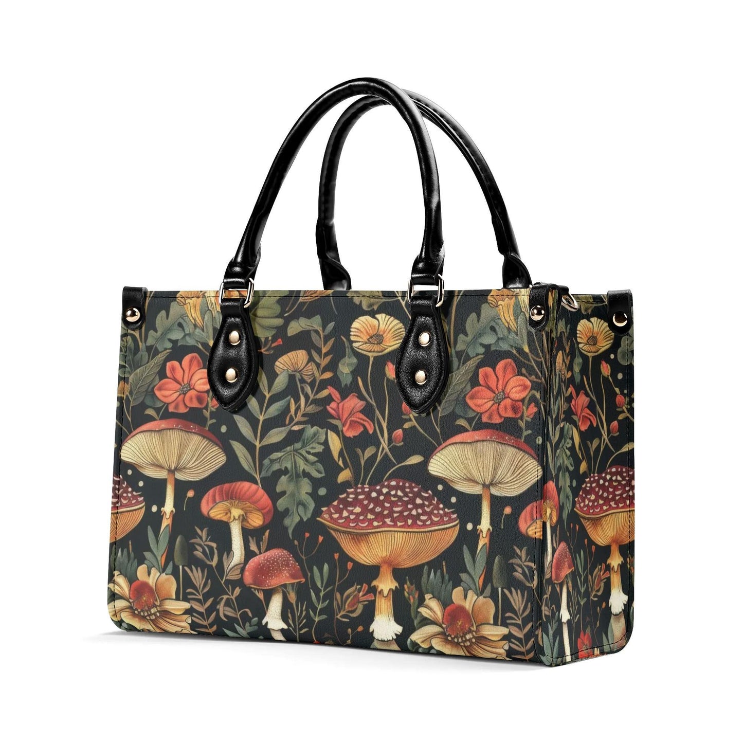Mushroom Meadow Bag - Vegan Leather, Crossbody or Shoulder, Tote bag, large handbag, gift idea