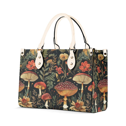 Mushroom Meadow Bag - Vegan Leather, Crossbody or Shoulder, Tote bag, large handbag, gift idea
