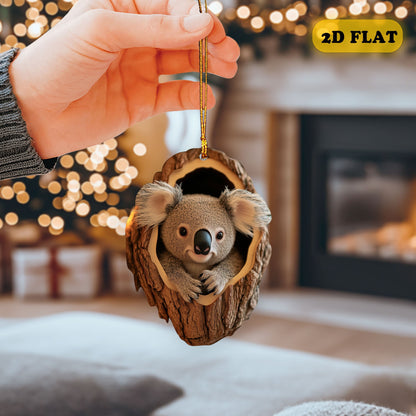 Koala 2D Flat Ornament, Koala Rearview Mirror Car Accessories, Koala Christmas Ornament, Xmas Gift for Koala Lover, Animal Lover