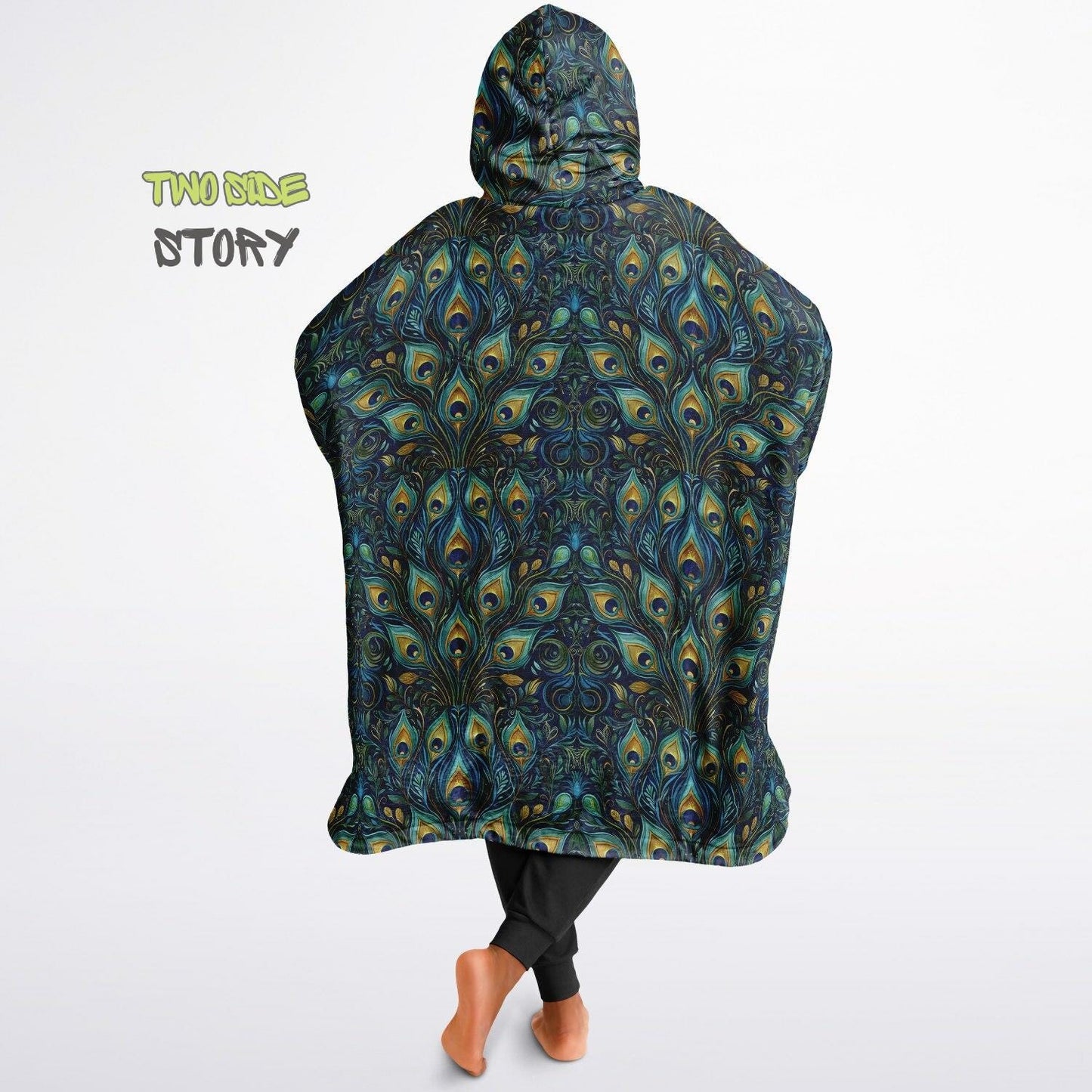 Psychedelic Trippy Print Reversible Snug Hoodie,Hooded Pullover Blanket Sleeves,Lounge Wear, Novelty Birthday Christmas Gifts for Him Her