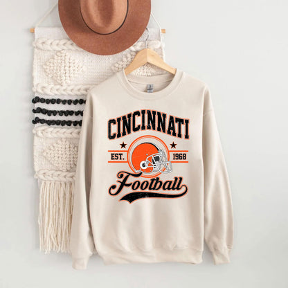Trendy Cincinnati Football Fan Gift, Retro Cincinnati Football Sweatshirt, Game Day Shirt, Cincinnati Game Day Shirt, Cincinnati Shirt