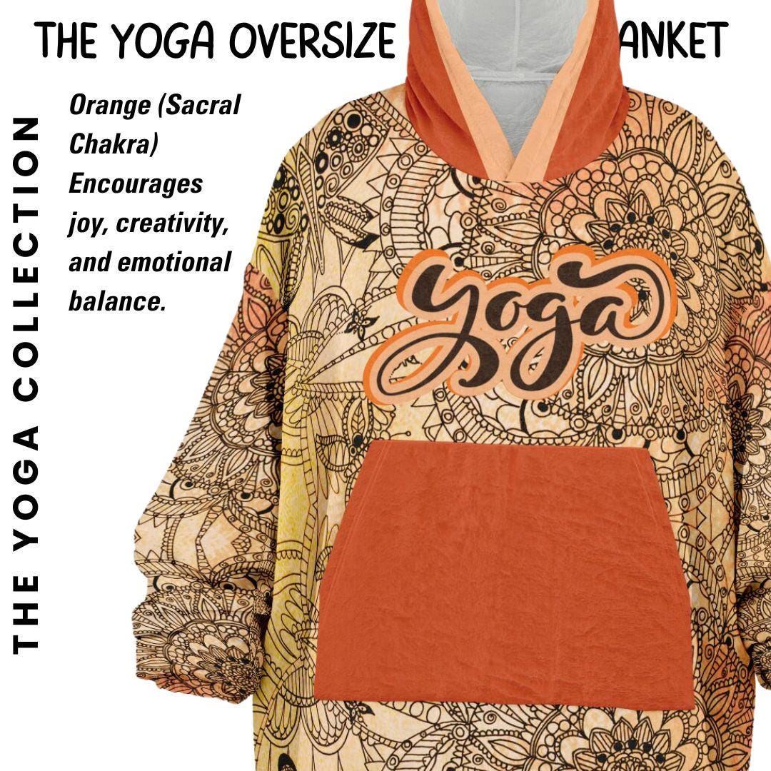 Yoga Oversize Cuddle Hoodie: Mandala Orange Hooded Blanket