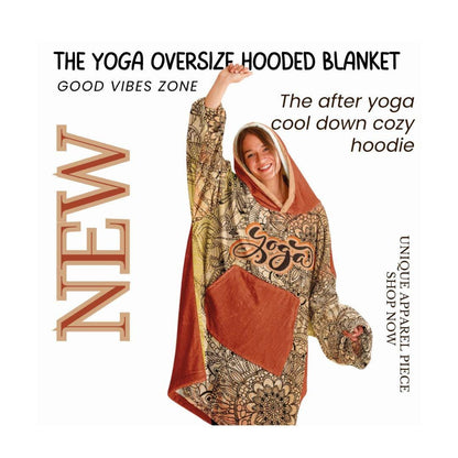 Yoga Oversize Cuddle Hoodie: Mandala Orange Hooded Blanket