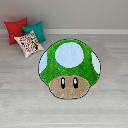 M-ario rug, red mushroom rug, toad rug, retro game area rug, gaming room decor, mushroom rug, custom rug,Halloween gift,Christmas gift rug
