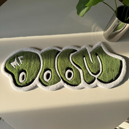 MF Doom Rug: Handmade Green Rap Music Decor (32")