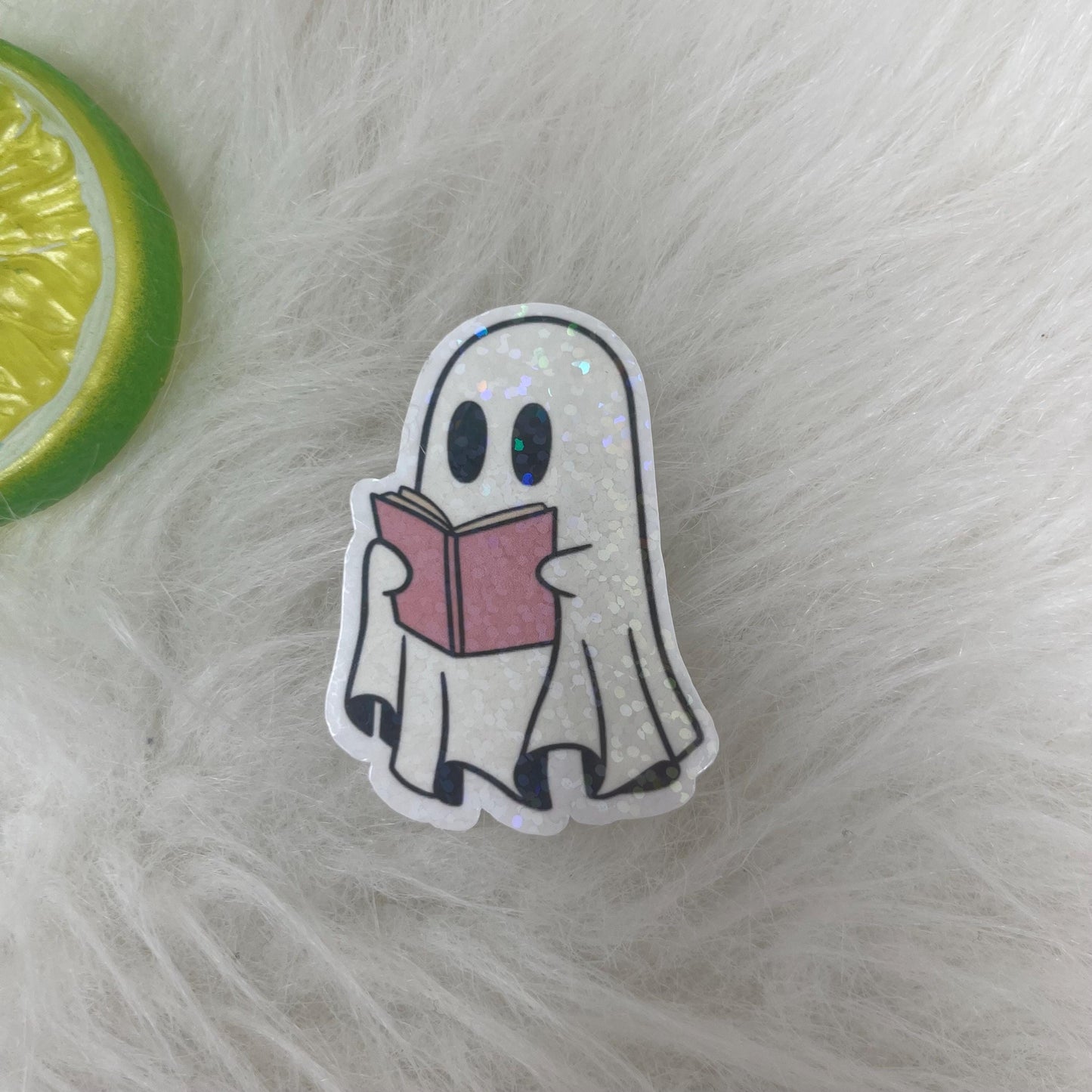 Ghost Reading Pink Book Sticker | Water Bottle Sticker | Bookish Stickers | Kindle Stickers