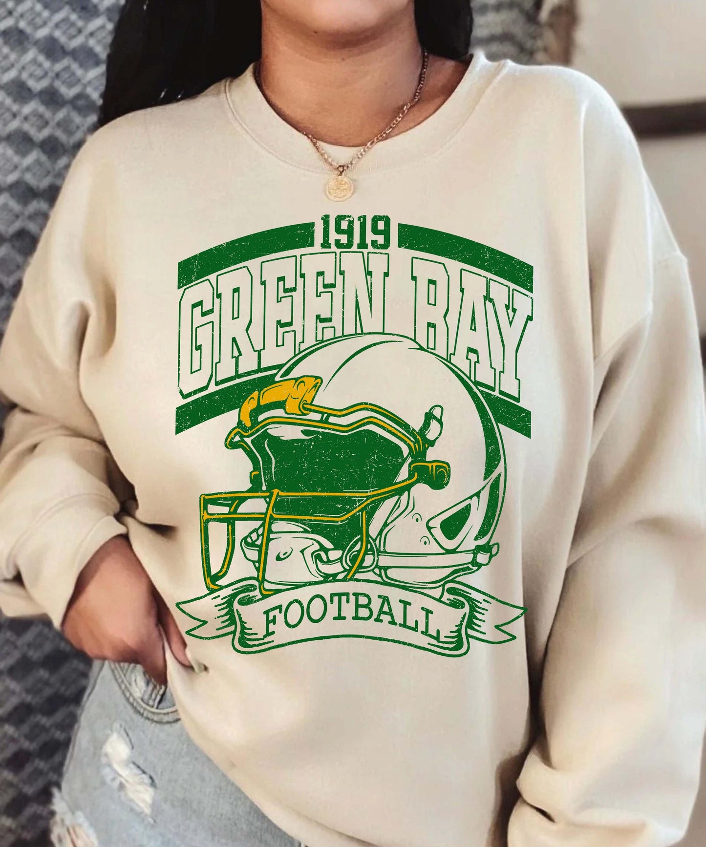 Green Bay Football Sweatshirt, Graphic Tee Gift For Football Fan Sport, Green Bay Shirt Retro Style 90s Vintage Unisex Crewneck, Game Day.