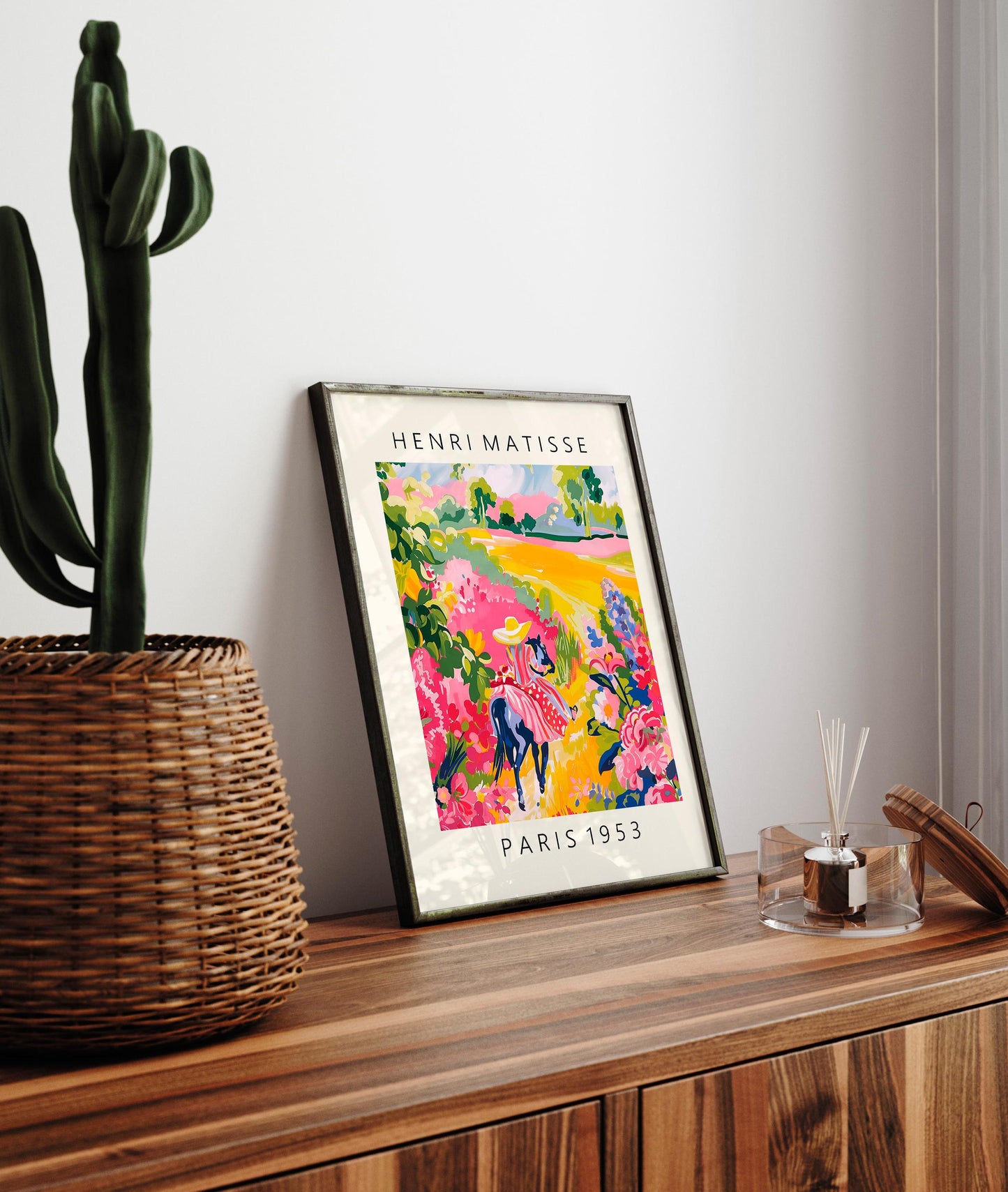 Horse rider Mexican art, Floral countryside decor, Matisse print, Dopamine decor, Pink summer vibes
