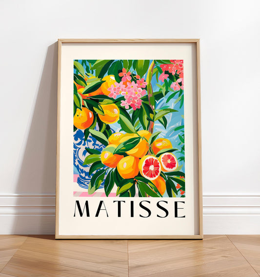 Matisse Inspired Orange Tree Art Print: Spanish Decor
