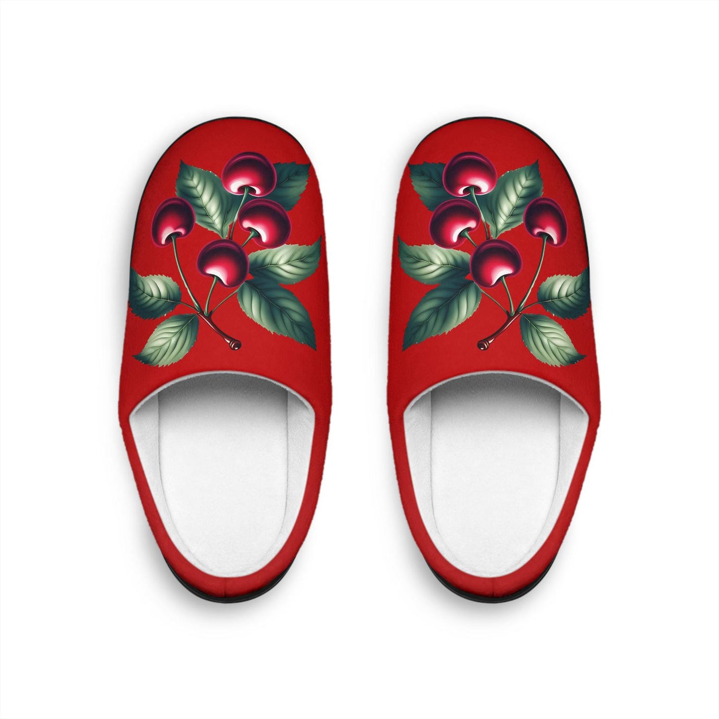 SlippersGift Christmas RedCherries IndoorShoes for Women FestiveHoliday Red HouseSlippers CozyGift for Her WinterHome Houseshoes