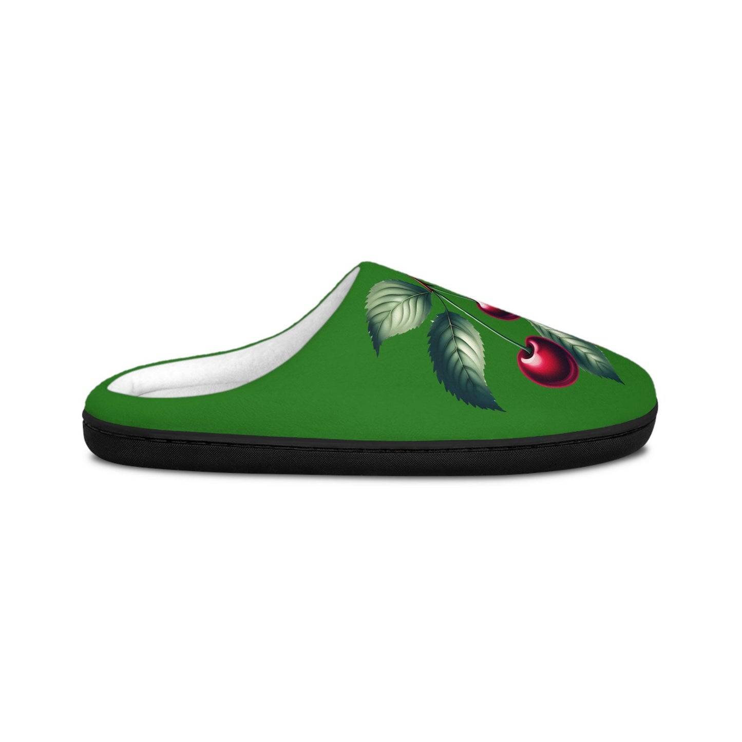 Women'sSlippers FestiveGreen Cherry-Designed Cozy Indoor Footwear Christmas-like Tree Green Cherry Lovers Gift Fruit Slippers