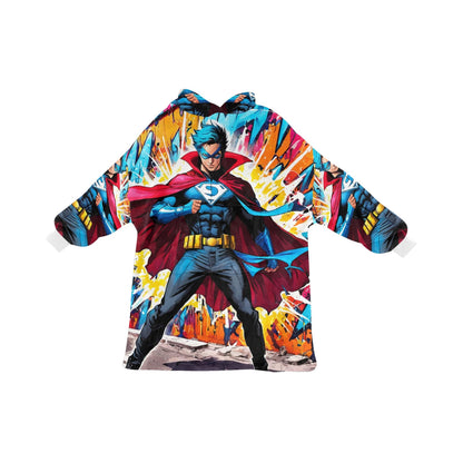 Kids Blanket Hoodie Superhero Hero